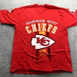 Vintage 90s Kansas City Chiefs Pro Player NFL Red T-Shirt Size XL No Tag Kelce
